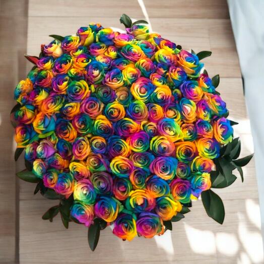 Bouquet of Rainbow Roses