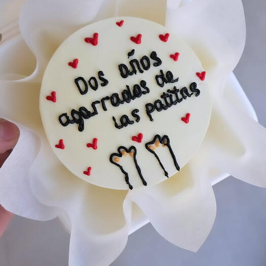 White Bento Cake grabbed by the little paws