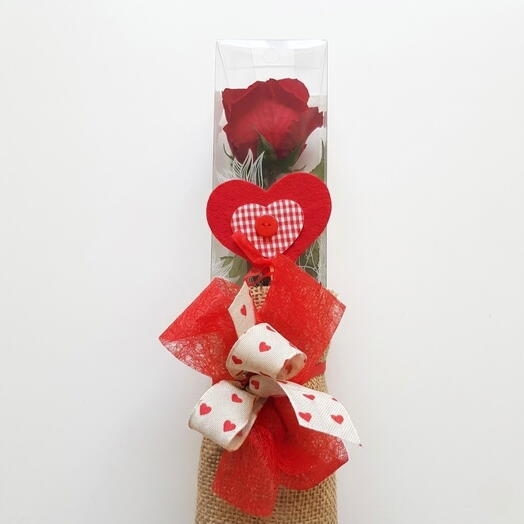 Rosa roja preservada 30 cm