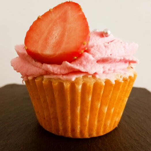 Cupcakes de nata y fresa