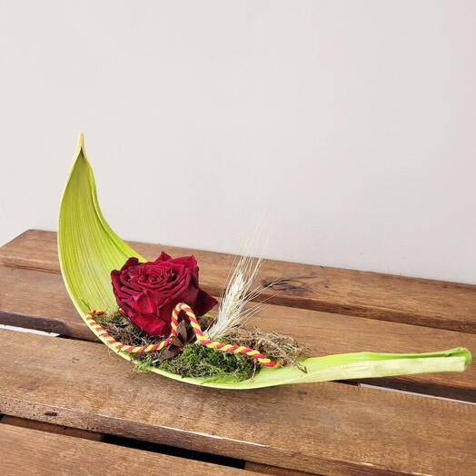 Rosa hoja coco verde