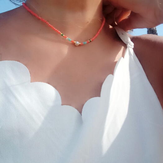 Collier Couleurs d'été Perle et pierres