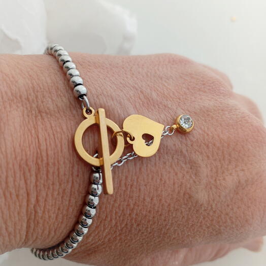 Pulsera ONLY LOVE  Plata y Oro