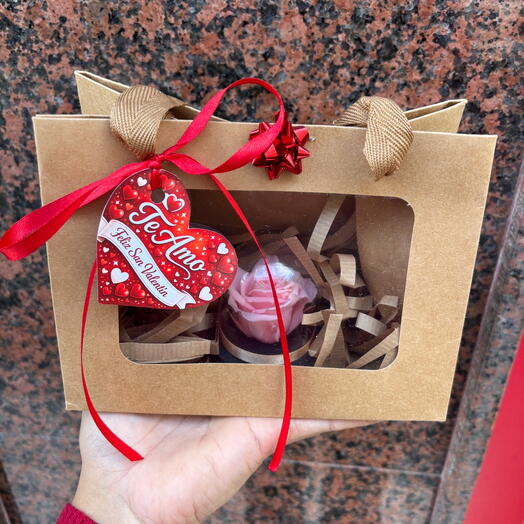 Mini Rosa preservada Rosada