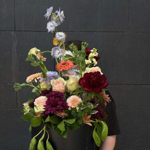 Caja con Rosas y Peonias