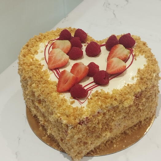 Corazon Dulce Artesanal con fresa o frambuesa