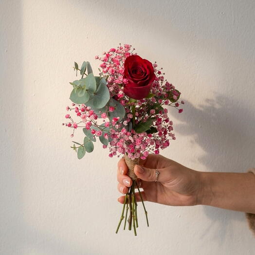 Rosa Preparada Roja y Paniculata
