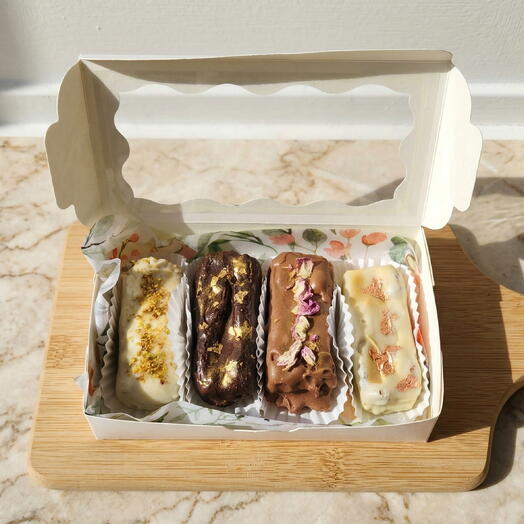 Caja gurmet de barritas artesanales con chocolate belga