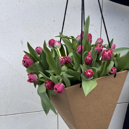 27 Tulips Elegance Pink in a Bag