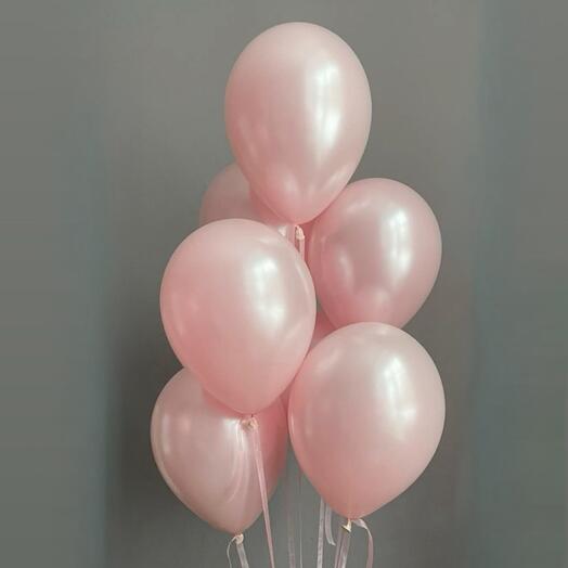 7 globos de color rosas