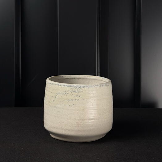 Maceta ceramica gris-azul