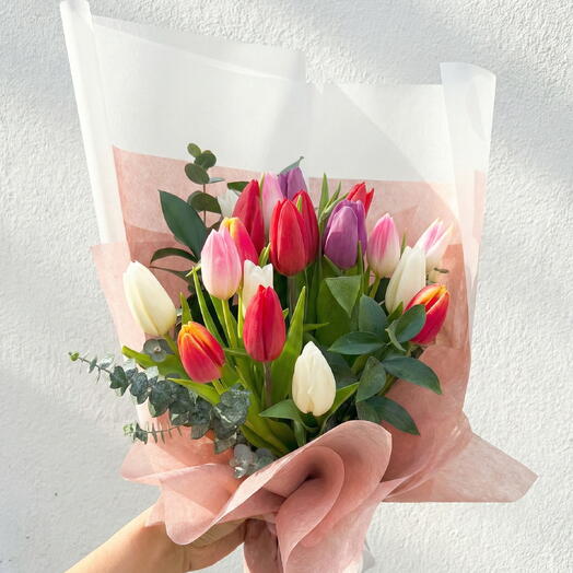 Ramo 20 tulipanes multicolor