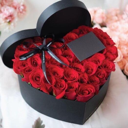 Caja corazon 35 rosas
