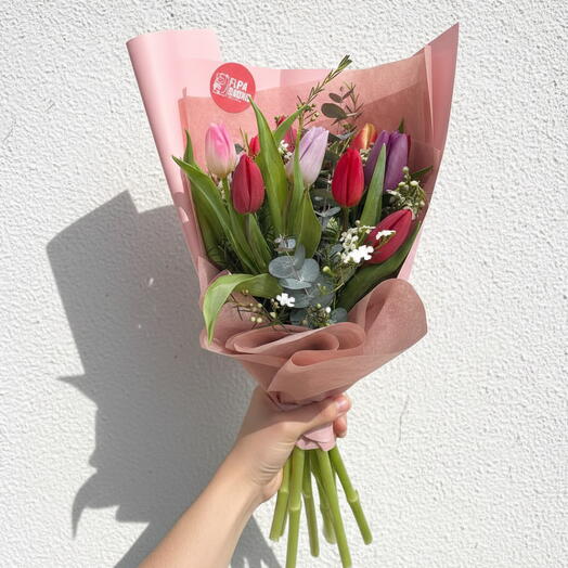 Ramo de 10 Tulipanes Multicolor