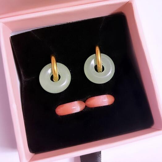 Pack de pendientes JADE + CUARZO ROJO