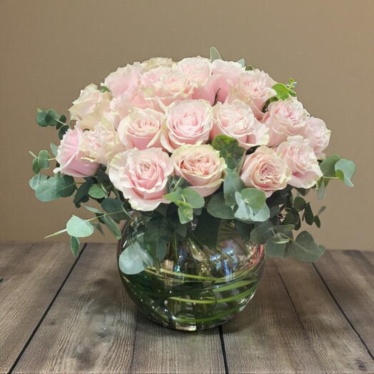 Pecera de Rosas Rosadas