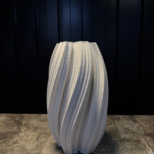 Jarron ceramica impreso blanco