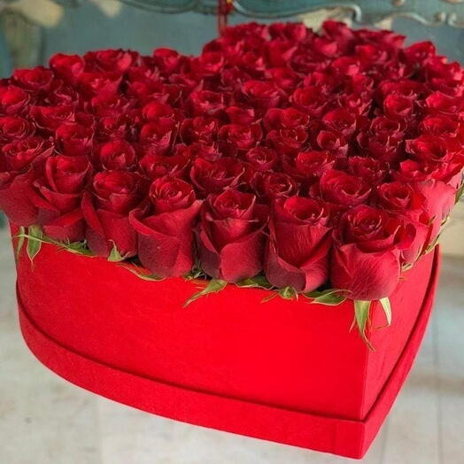 Corazon de rosas rojas