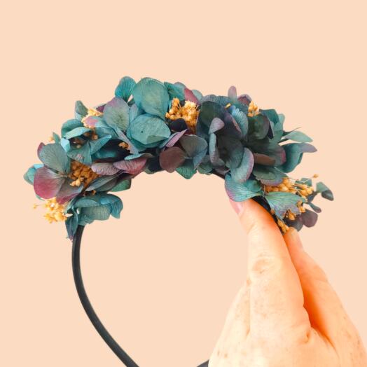 Diadema de flores preservadas