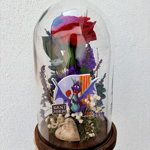 Blue dragon Sant Jordi unique rose dome