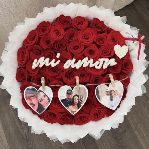 50 rosas con fotos y personalizado
