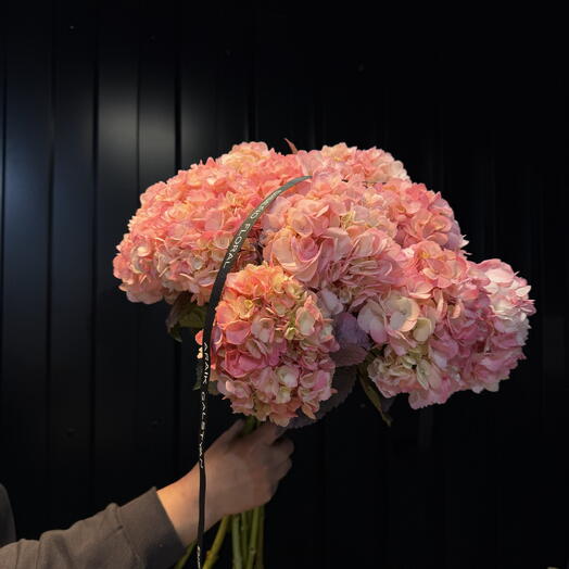 Ramo de hortensias rosadas 15ud