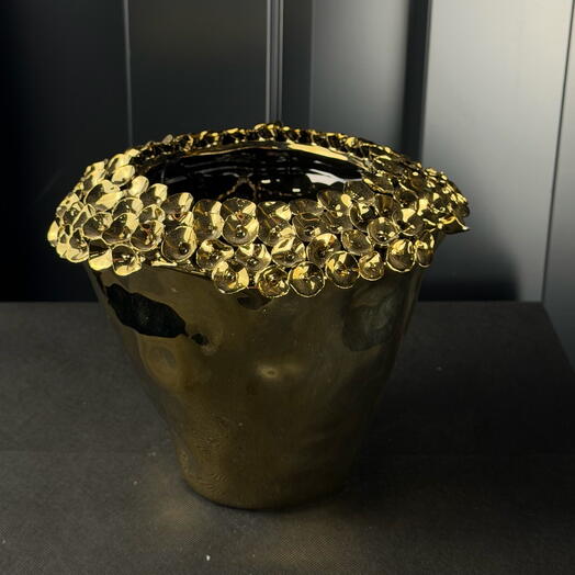 Maceta d22 hortensia ceramica oro brillante de ARAIK GALSTYAN