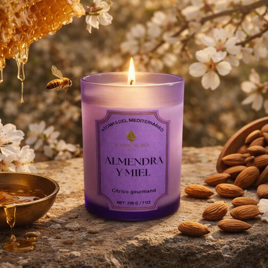 VELA PERFUMADA "ALMENDRA Y MIEL"