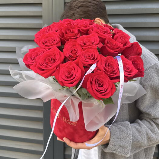 Caja de 25 rosas rojas