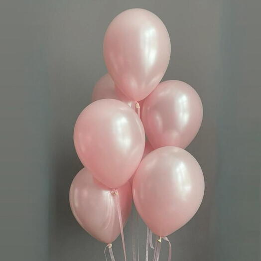 7 globos de color rosas