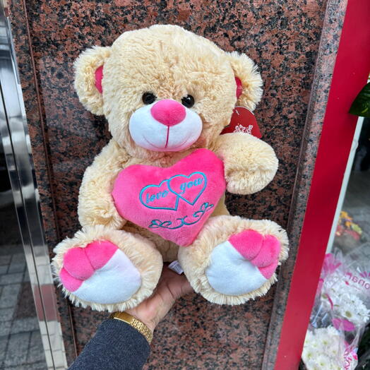Peluche Oso Corazon Rosa
