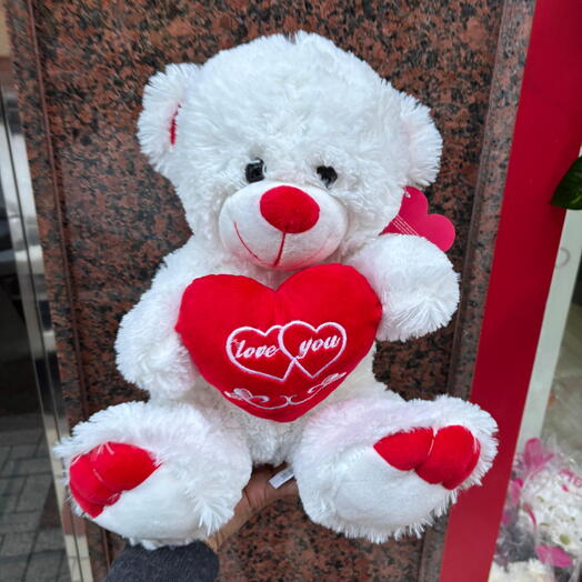 Peluche Oso Corazon Red