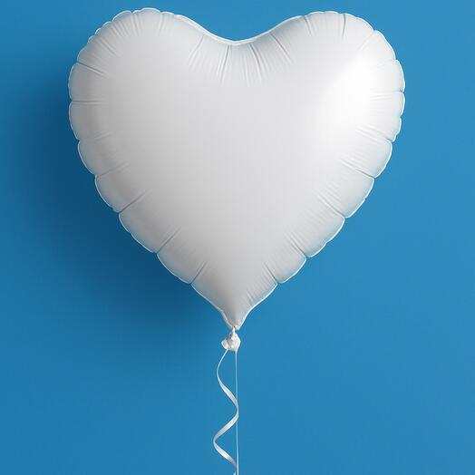 Globo Corazon Blanco con Helio