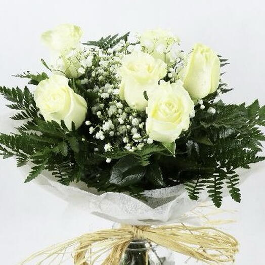 Ramo 6 rosas blancas