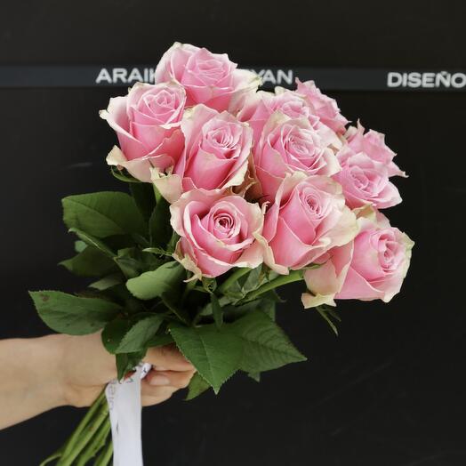 Ramo de 11 Rosas Rosado Mini