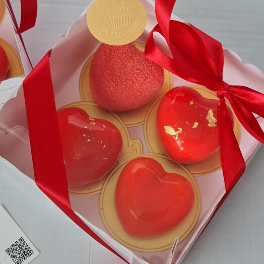 Mini corazones de mousse