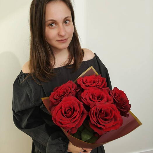 Ramo Exclusivo de 6 Rosas Rojas Premium San Valentin