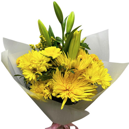 Ramo mix de flores amarillas