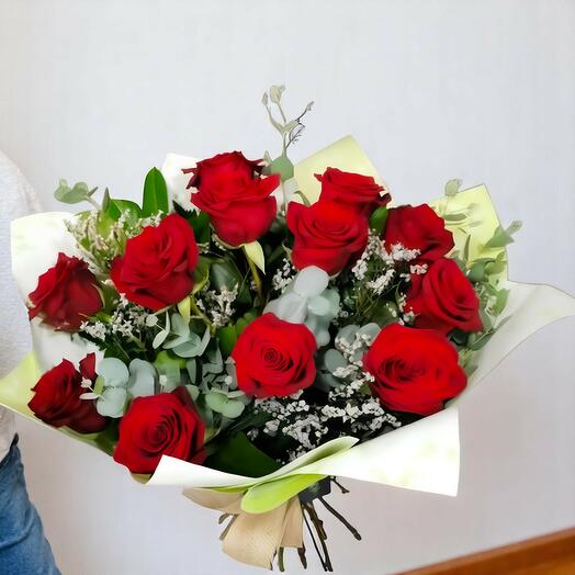 Ramo de 12 Rosas Rojas