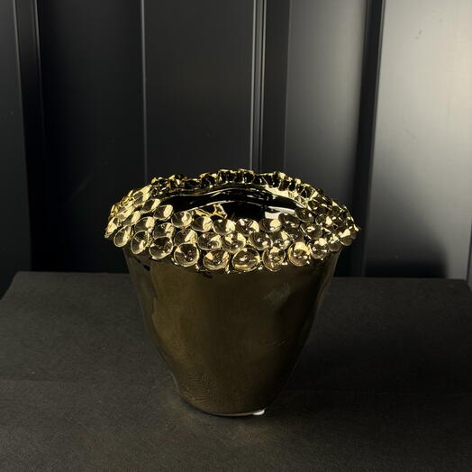 Maceta d17 hortensia ceramica oro brillante de ARAIK GALSTYAN