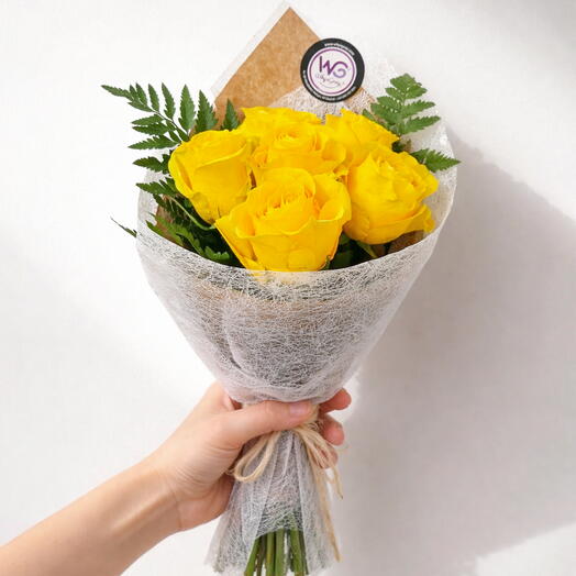 Ramo de 6 rosas amarillas
