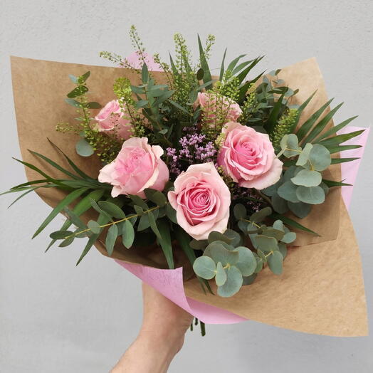 Madrid roses bouquet | Bouquet of 5 pink roses