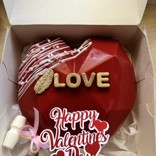 Corazon de chocolate relleno de fresas