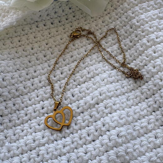 Colgante doble corazon