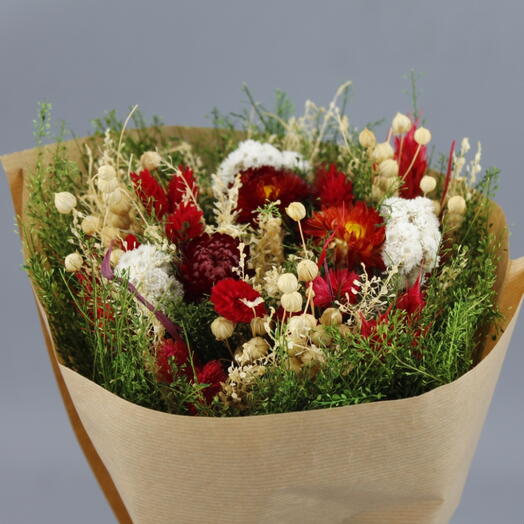 Bouquet préservé ton rouge