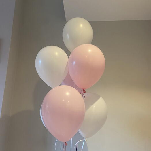 Globos rosas y blancos