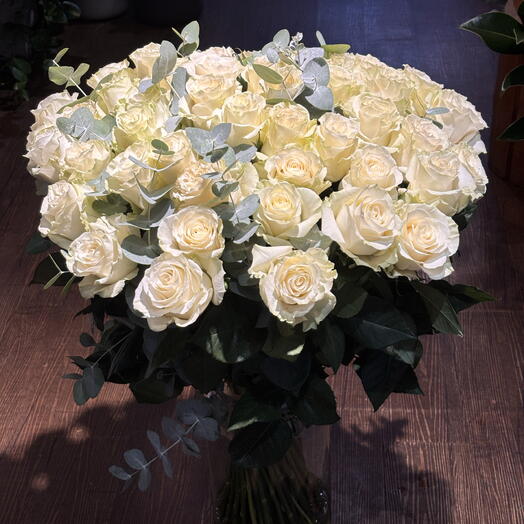 Ramo de rosas blancas XL