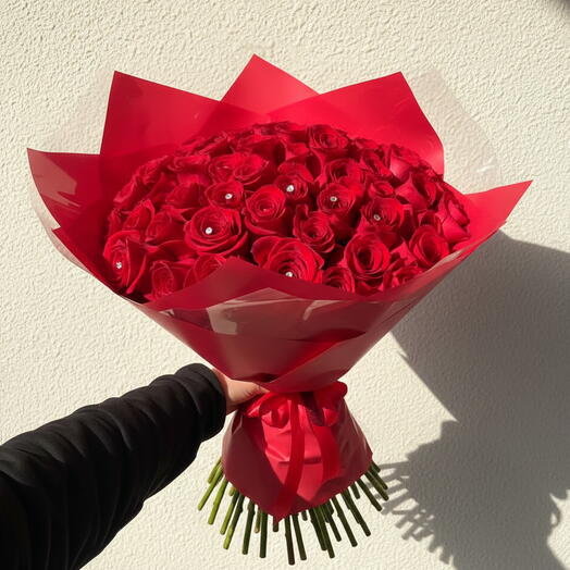 Ramo clasico de 50 rosas rojas