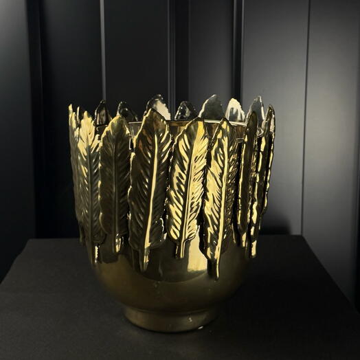 Maceta ceramica pluma oro de ARAIK GALSTYAN
