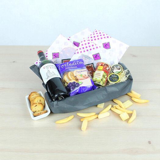 Cesta Iberica Vino Tinto – Regalo Gourmet con Embutidos y Pates